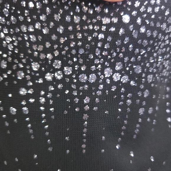 Vintage Dress Womens Large 90s Prom Maxi Hoco Witchy Square Neck Bling Bodice - Picture 10 of 11